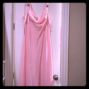 Pink long evening or prom gown